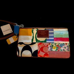 COACH multicolor wristlet - NWT